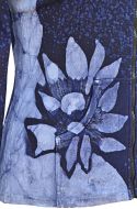Batik flower - hooded jacket - blue
