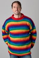 Handmade Pure Wool - stripe jumper - Rainbow