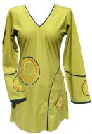 ***SALE*** - Cotton Tunic - Embroidered Circles - Green