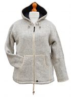 pure wool - hooded jacket -  Light Grey