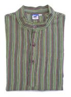 Light weight - Striped Cotton Shirt  - Greens