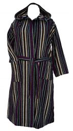 Gheri - soft brushed cotton - dressing gown/robe - purple/multi