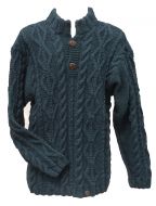 pure wool jumper - cable - Teal