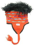 half fleece lined - hairy/soft wool - ear flap hat - Assorted