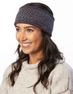 Pure Wool Fleece lined - Zigzag Heather Headband - Purple Heather