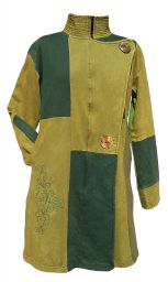 Embroidered Patchwork Coat - Green