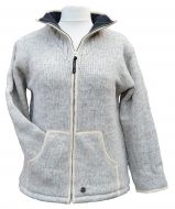 Fleece lined - pure wool jacket - Light Grey