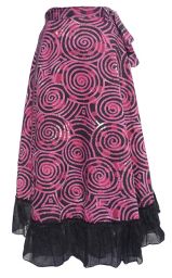 ***SALE*** - Swirl Pattern - Wrapover Skirt - Rose Pink