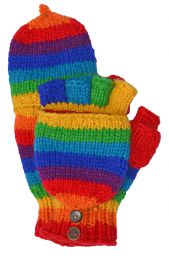 Fleece lined mitt - Rainbow Stripes