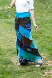 ***SALE*** - Embroidered - long length skirt - blue