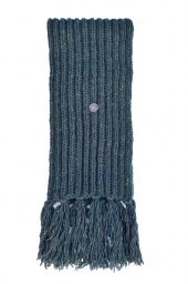 Pure wool - hand knit - heather mix scarf - pine