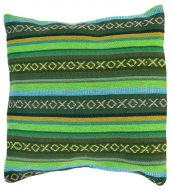 Filled Cushion - Cotton Gheri front - Olive Green
