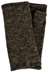 Fleece lined wristwarmer - Plain - Marl brown