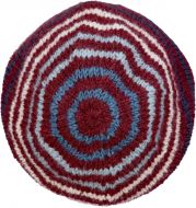 Pure Wool Hand knit - fine stripe - baggy beanie - brick