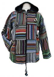 Gheri Cotton Patchwork Hooded Jacket - with Fleece Lining