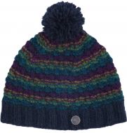 Blackberry bobble hat - hand knitted - pure wool - smoke