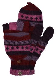 hand knit - pattern mitts - berries