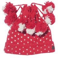 Seven bobble tick hat - pure wool - red