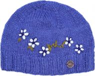 ***SALE*** - Pure Wool Hand embroidered - petite flower beanie - deep wisteria