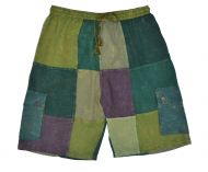 Plain patchwork shorts - greens