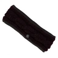 Pure Wool Fleece lined headband - cable - Aubergine