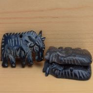 Hand carved - Black Yak - button