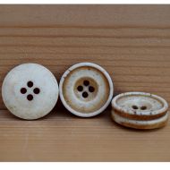 Hand carved - stained bone ridged - button