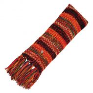 Long hand knit - electric stripe scarf - Black Yak