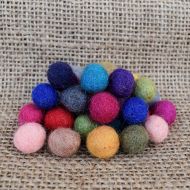 pure wool - 10 handmade felt balls - assorted plain