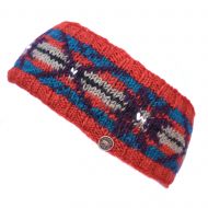Cosmos headband - hand knit - spice
