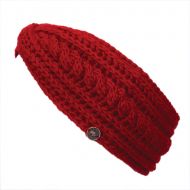 Pure Wool Fleece lined headband - twist - red