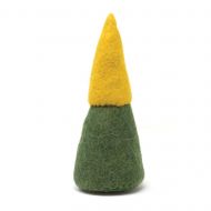 Handmade Christmas - Wool Felt Decoration - Plain Gonk - Green/Yellow