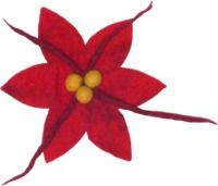 Large Poinsettia brooch - red