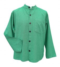 Full buttoned - plain shirt - green