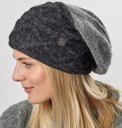 Pure Wool Fjord slouch hat - charcoal/mid grey
