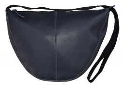 Leather Slouch Bag - Large - Navy
