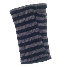 Fleece lined wristwarmer - stripe - Grey/Black