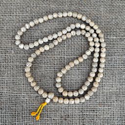 Mala beads - lotus seed - with guru bead  7mm