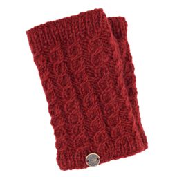 Pure wool - cable handwarmer - russet