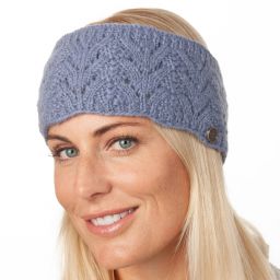 Pure Wool Hand knit - fir stitch headband - lavender