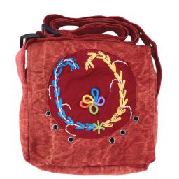 Small embroidered bag - bright red