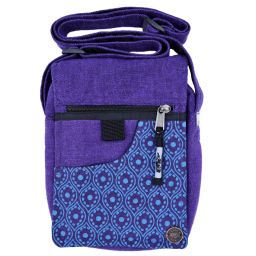 Small - cotton bag with printed fabric - purple