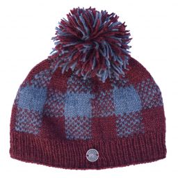 Naya Pure Wool - Mosaic bobble hat - brick