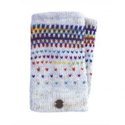 Hand knit - solar tick handwarmers - pale grey