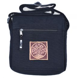 Medium motif bag - multi zipped - black