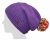 Pure Wool Hand crochet - bobble slouch hat - purple