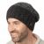 Pure Wool Hand knit - two tone moss - baggy beanie - Charcoal
