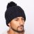 Pure Wool Celtic bobble hat - turn up - conker