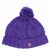 Pure Wool Celtic bobble hat - turn up - deep wisteria