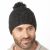 Pure Wool Plain bobble hat - hand knitted - fleece lining - charcoal